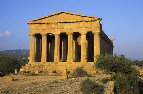 Concordia Temple of Agrigento, Sicily, Italy stock photo