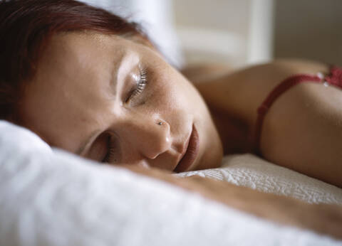 Schlafende Frau, Porträt, lizenzfreies Stockfoto