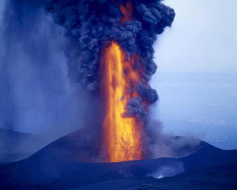 Sizilien, Ätna, Vulkanausbruch, lizenzfreies Stockfoto