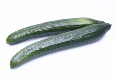 two cucumbers, cut-out, white background - 01446CS-U