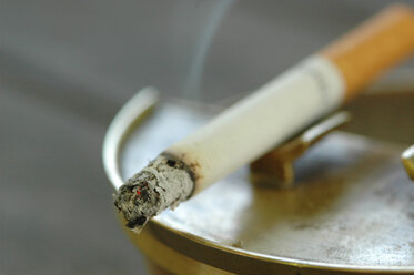 Burning cigarette in ashtray, close-up - 00983AS