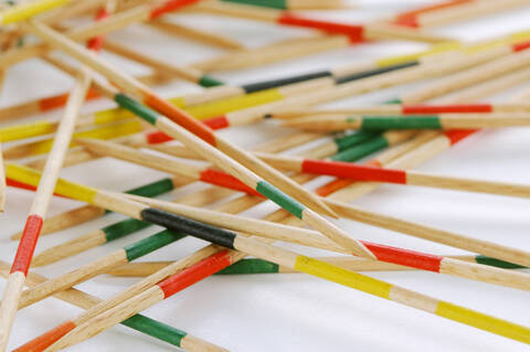 Mikado, Kinderspiel, Nahaufnahme, lizenzfreies Stockfoto