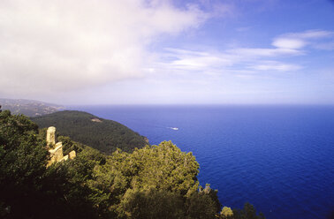 view from sant sebastia, cap de sant sebastia, costa brava, catalonia, spain - MS01191