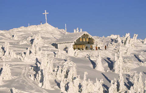 Berghütte, Bayern, Deutschland, lizenzfreies Stockfoto