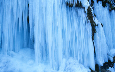 Germany, Bavaria, frozen waterfall, close-up - EK00322