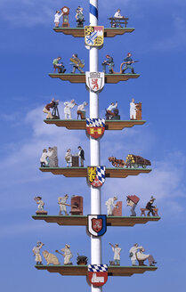 Maypole in Cham, Bavaria, Germany - HSF00923