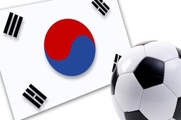 Fußball gegen koreanische Flagge - 02585CS-U