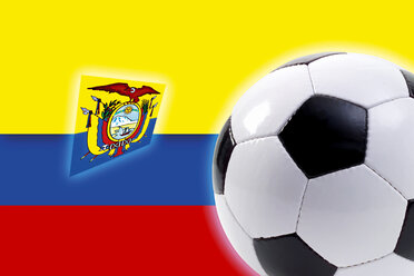 Fußball gegen kolumbianische Flagge - 02593CS-U