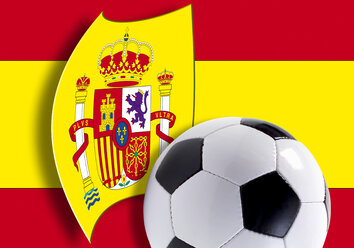 Flagge von Spanien und Fußball - 02606CS-U