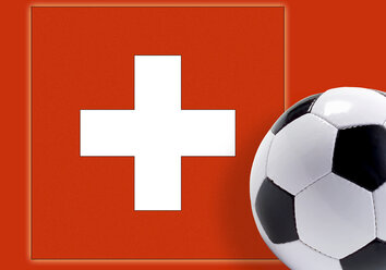 Flagge der Schweiz und Fußball - 02605CS-U