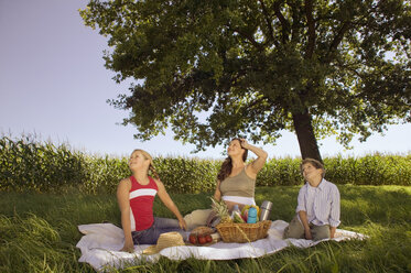 Mutter mit Tochter und Sohn beim Picknick - CKF00127