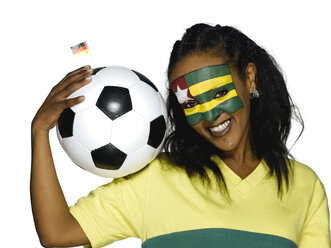Weiblicher Fußballfan aus Togo, Porträt - LMF00383