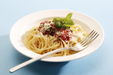Spaghetti with tomato sauce, close-up - 02866CS-U