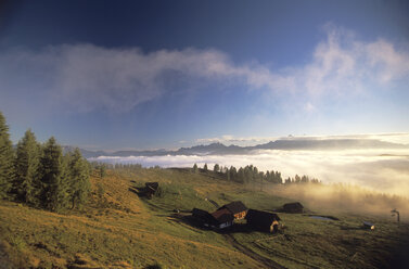 Austria, Salzburg land at dawn, elevated view - HHF00206