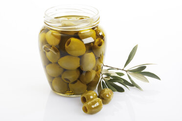 Pickled green olives in glass - 03060CS-U