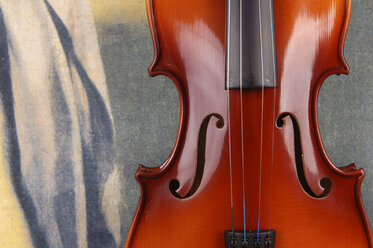 Alte Geige vor gemaltem Vorhang - 00023LR-U