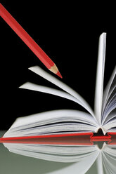 Roter Buntstift mit Notizbuch - 00013LR-U