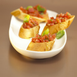 White bread with tomatoes and basil, bruschetta - WESTF00387