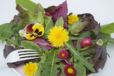 Sommersalat mit essbaren Blüten - GWF00279