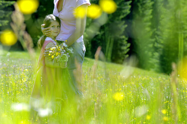 Mother and daughter in summer meadow - WESTF01417