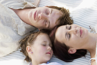 Family sleeping, elevated view - LDF00353