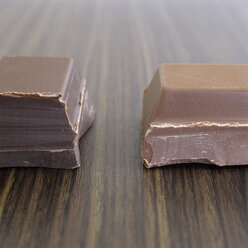 Two pieces of chocolate, close-up - COF00060