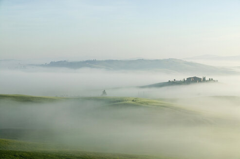 Italien, Toskana, Landschaft im Nebel - MRF00738