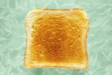 Slice of toast, close-up, elevated view stock photo