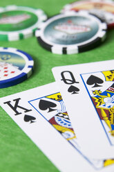 Gambling chips and cards, close-up - THF00409