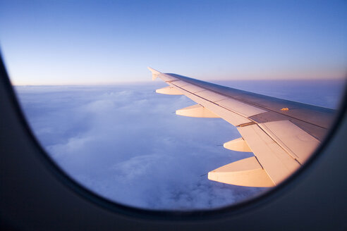 View out of airplane, aerofoil - UKF00128