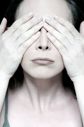 Young woman, portrait, hiding eyes - MAEF00133