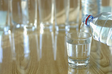 Wasser wird in ein Glas gegossen, Nahaufnahme - ASF03055