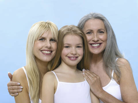 Großmutter, Tochter und Enkelin, Porträt, lizenzfreies Stockfoto