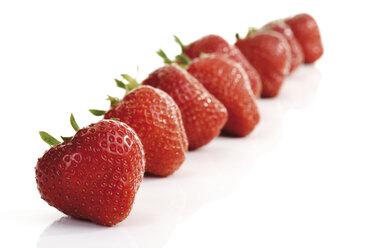 Erdbeeren in einer Reihe, Nahaufnahme - 06765CS-U