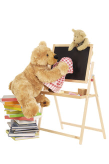 Teddy bear wiping black board - 00299LR-U