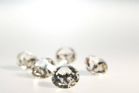 Fake diamonds, close-up stock photo