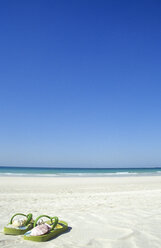 VAE, Dubai, Jumeirah Beach, shells in bathing shoes - LF00117