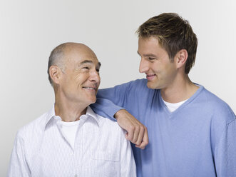 Mature father and son, portrait - WESTF06402