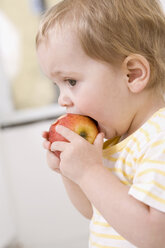 Kleines Mädchen (2-3) isst einen Apfel - SMOF00146
