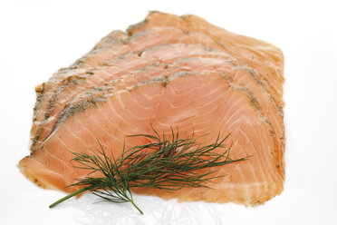 Salmon slices with dill, elevated view - 08027CS-U