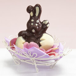 Chocolate easter bunny in basket - SCF00169