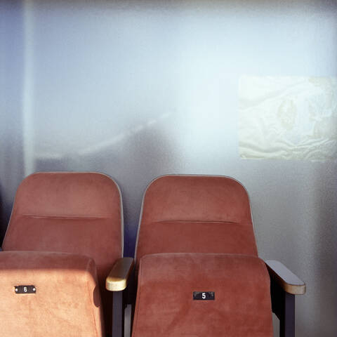 Sitze in einem Kino, Nahaufnahme, lizenzfreies Stockfoto