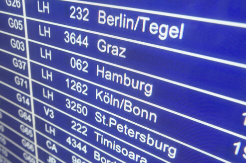 Monitor für Flugabflüge am Flughafen - THF00760