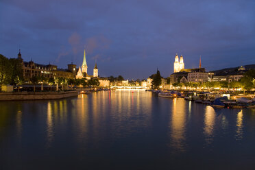 Switzerland, Zurich, Fraumünster, cityscape at night - WD00043