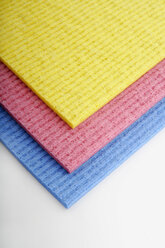 Three cleaning cloths, close up - TCF00656