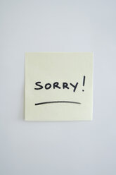 Adhesive note saying 