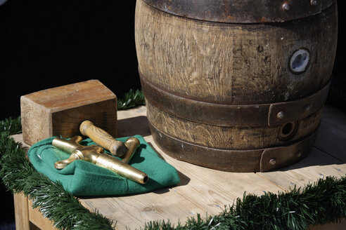 Germany, Bavaria, Beer barrel with tap, close-up - TCF00847