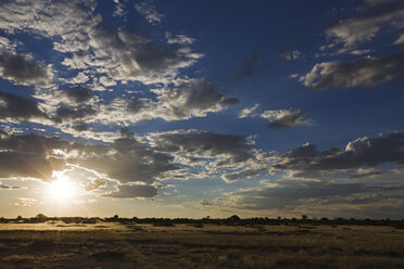Afrika, Botswana, Sonnenuntergang über Savanne - FOF00741