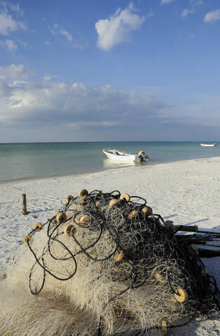 Mexiko, Insel Holbox, Fischerboote, lizenzfreies Stockfoto