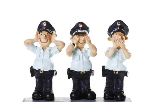 Plastic Figurines of Policemmen, See No Evil, Hear No Evil, Speak No Evil - 08741CS-U